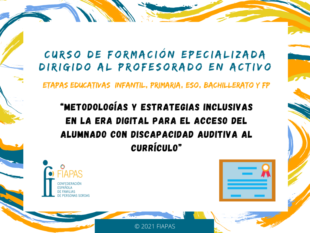 Cartel presentación curso formación especializada dirigido al profesorado en activo