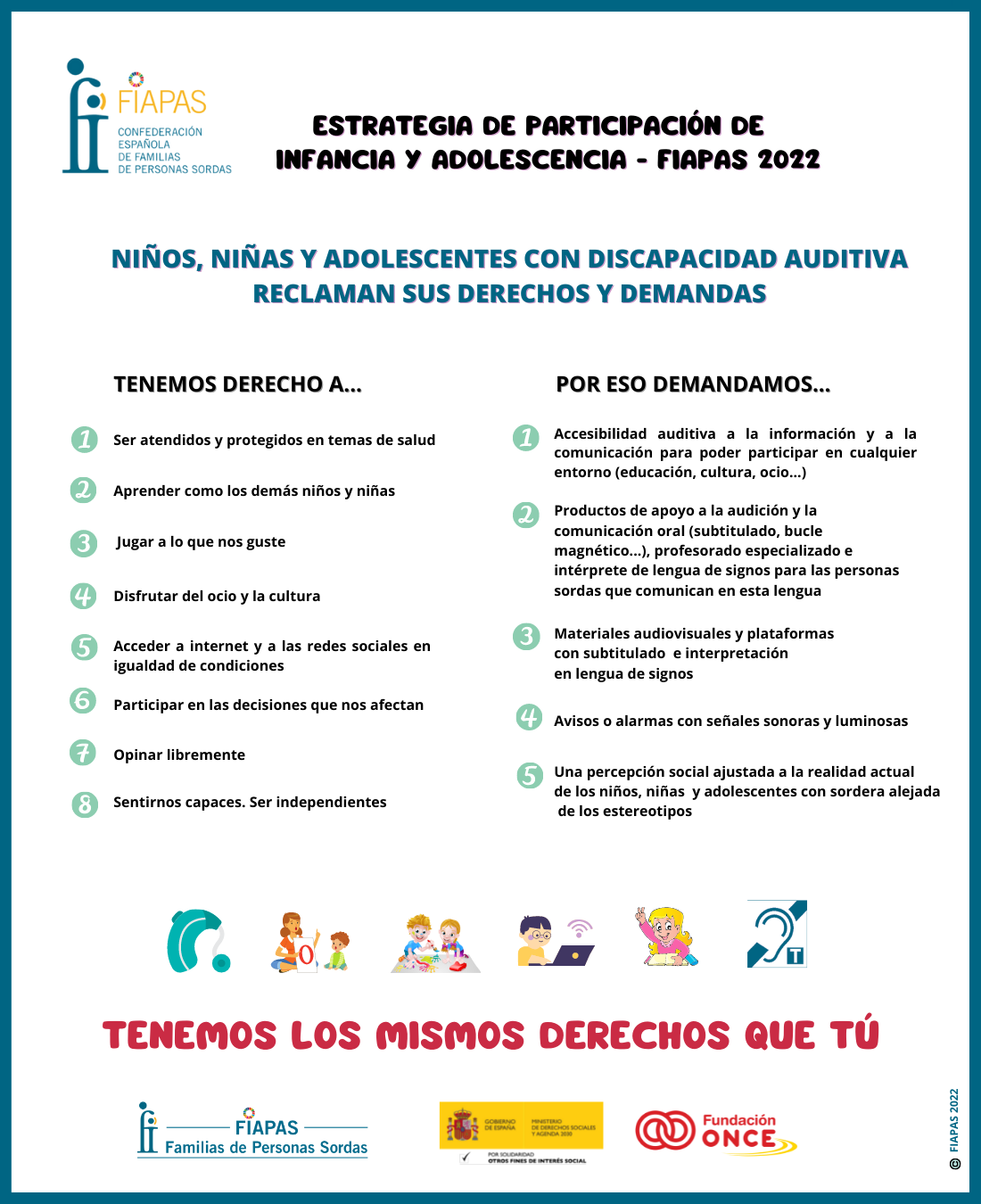 Niños, niñas y adolescentes con sordera reclaman sus derechos y demandas para alcanzar su inclusión en todos los ámbitos