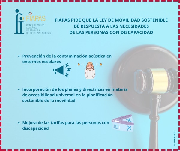 LA CONFEDERACIÓN ESPAÑOLA DE FAMILIAS DE PERSONAS SORDAS PIDE QUE LA LEY DE MOVILIDAD SOSTENIBLE DÉ RESPUESTA A LAS NECESIDADES DE LAS PERSONAS CON DISCAPACIDAD